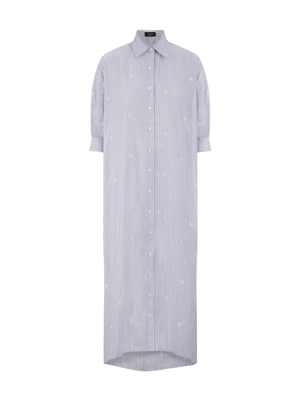 Button-Front Blue pin Stripe Shirt Dress